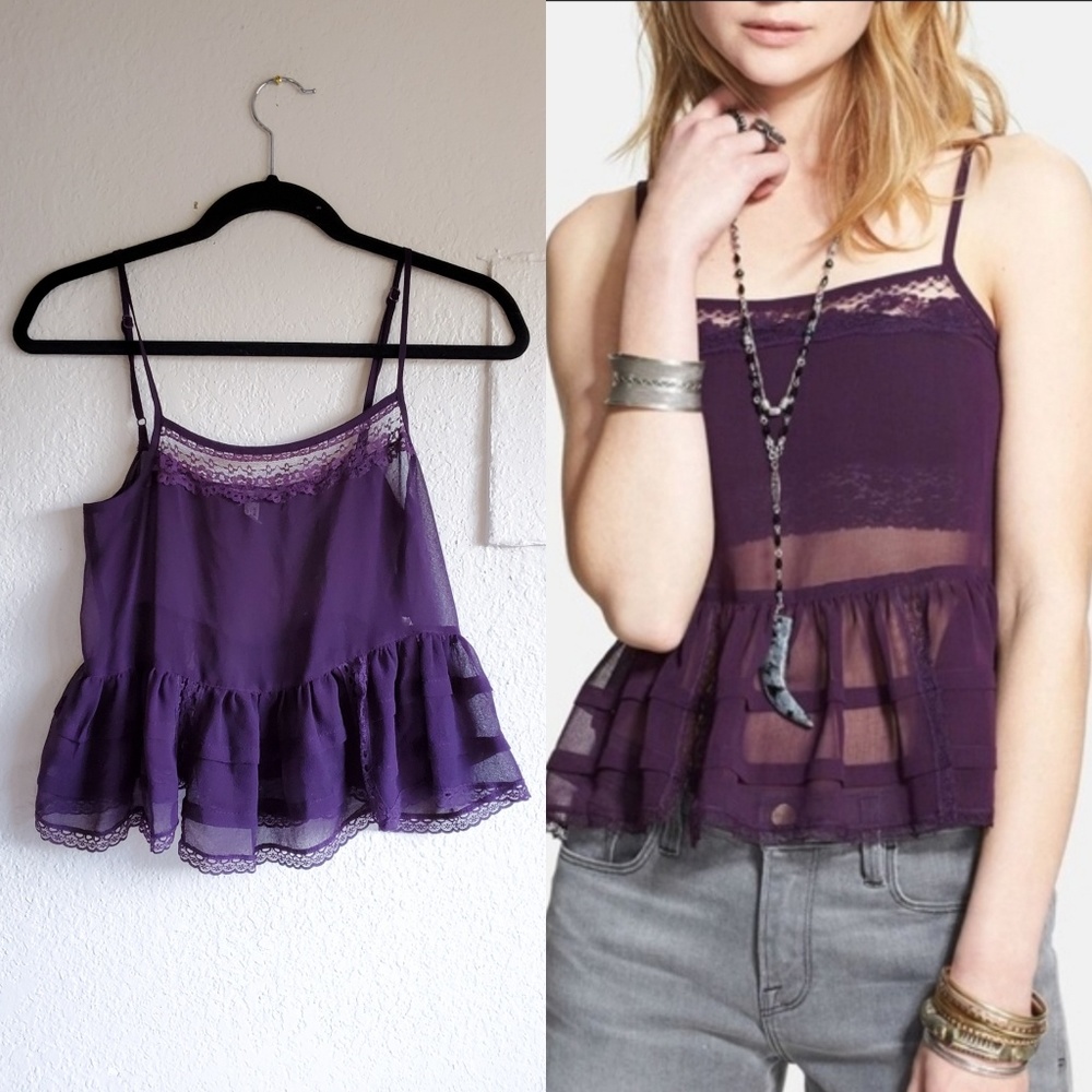 🚨SALE🚨 FREE PEOPLE INTIMATELY SHEER LACE TANK - Picture 1 of 5